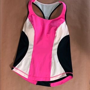 Lululemon tank, size 10, pink and black